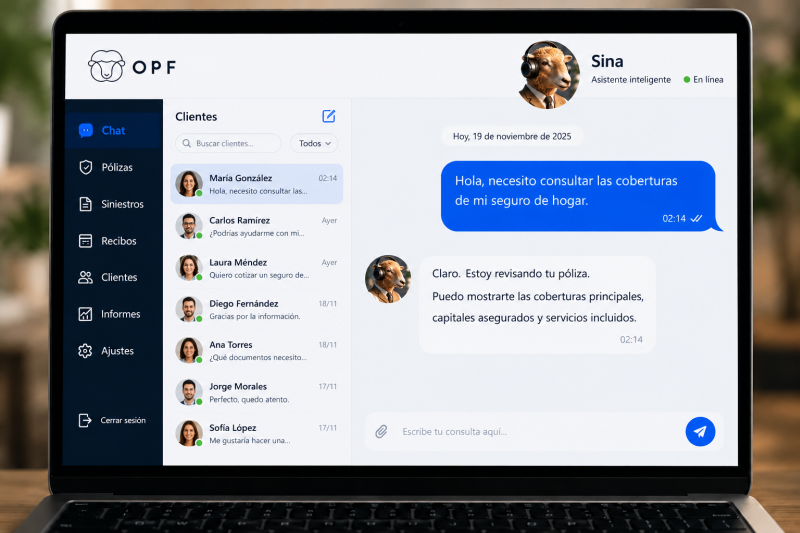 SINA - Asistente Virtual con Inteligencia Artificial para Mediadores de Seguros